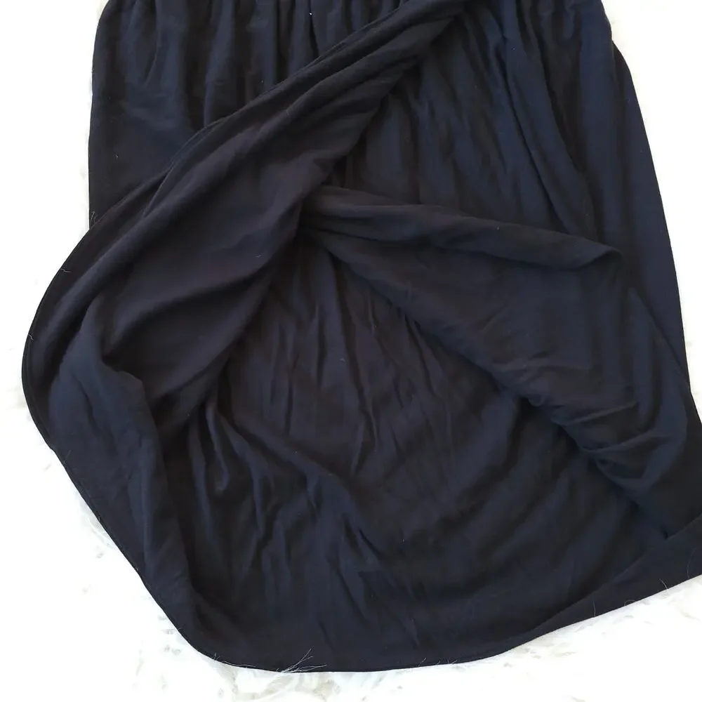 NWT Gap Womens Tulip Skirt Black Elastic Waist Stretch Rayon Capsule Basic Small